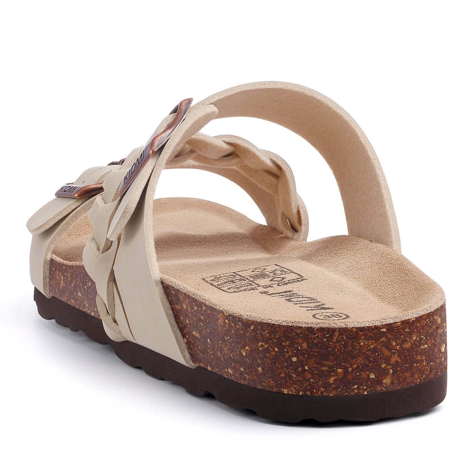 Shevalues Leisure Women's Cork Footbed Sandals With Arch Support Slip-On Brand Lady Sandals With Double Buckle Summer New Sandal