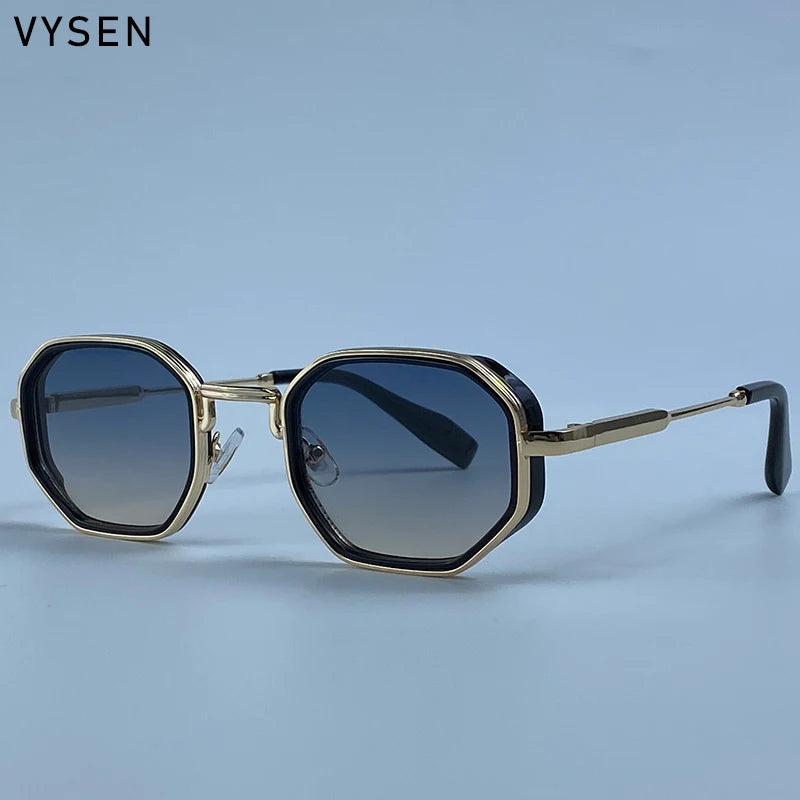 Steampunk Octagon Sunglasses Men 2026 Luxury Designer Square Punk Metal Frame Sun Glasses For Male Eyewear Trendy Shades Outdoor