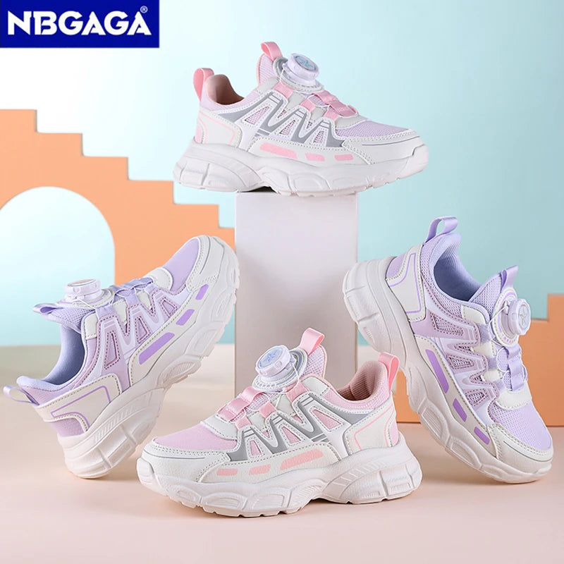 Children's Breathable Sneakers for Girls Anti-Slip Casual Running Spring & Summer Lightweight Walking Shoes for School Students