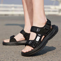 A Pair of New Summer Wear-Resistant Men's Sandals, Breathable Casual Business Beach Shoes, Thick-Soled Non-Slip Soft-Soled Shoes