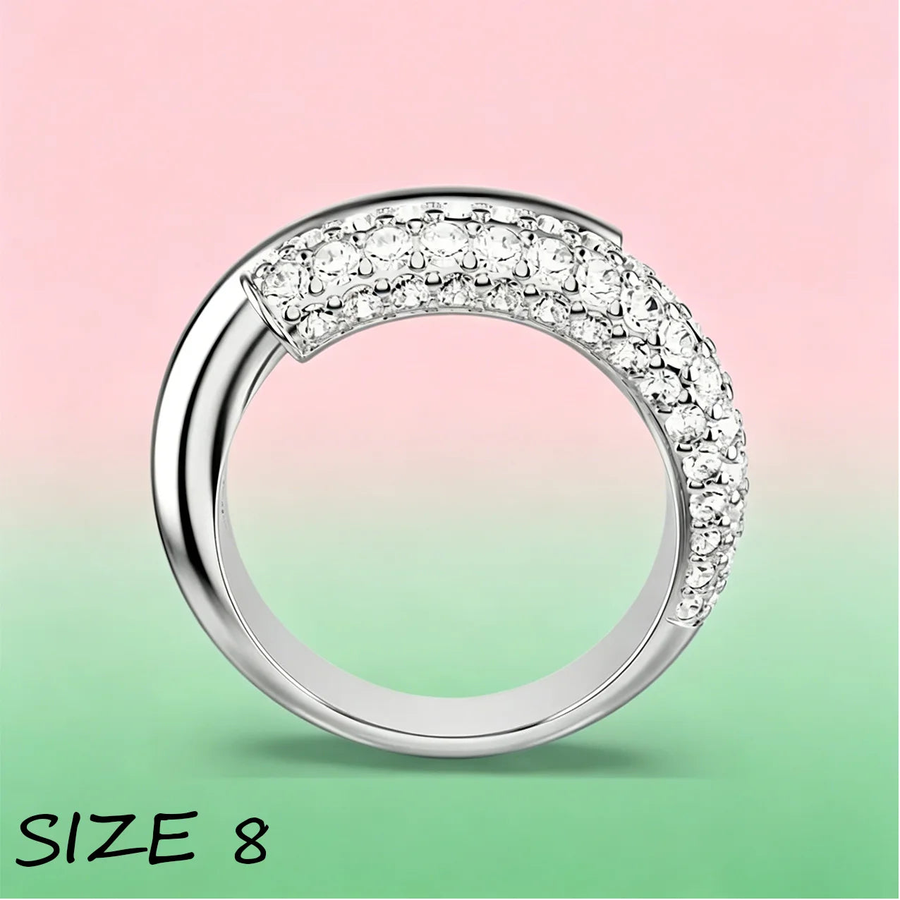 Light luxury Double Circle Zircon Jewelry Set, Necklace Earrings Bracelet Ring Set,Elegant Minimalist