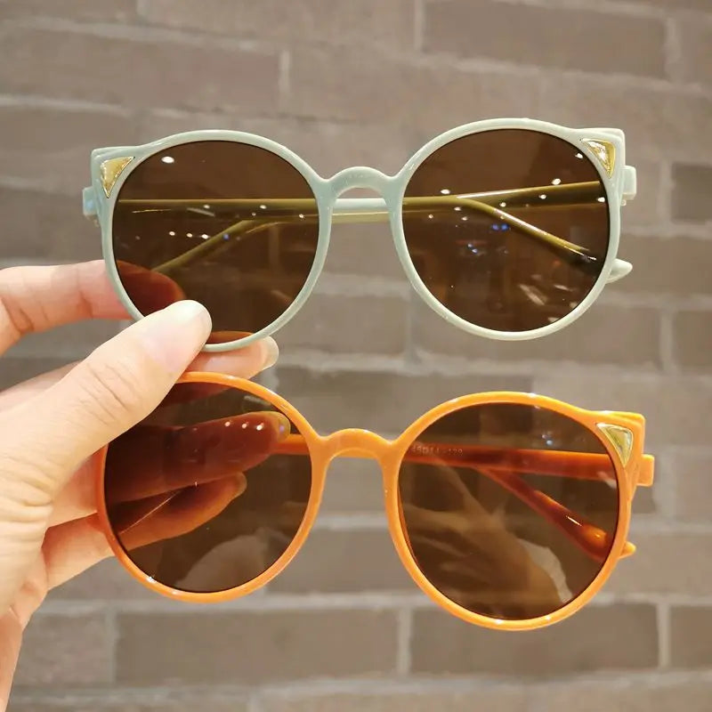 Girls Boys Cute Animal Cartoon Ears Sunglasses Outdoor Sun Protection Children Lovely Vintage Sunglasses Protection Classic Kids