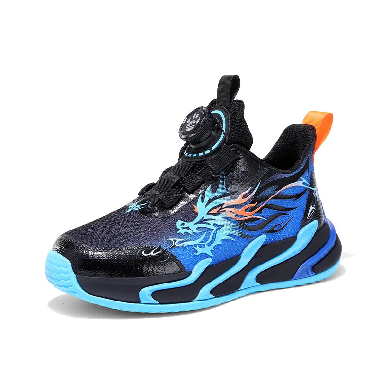 Boys' Breathable Running Shoes 2025 Style Button Design Mesh Soft Bottom Anti-Slip Children's Sport Shoes Comfortable All-Season