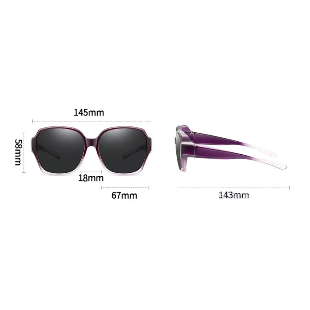 KLASSNUM Trend Driving Polarized Sunglasses For Men Women Fit Over Glasses Wrap Around Sunglasses Square Shades UV400 Goggles
