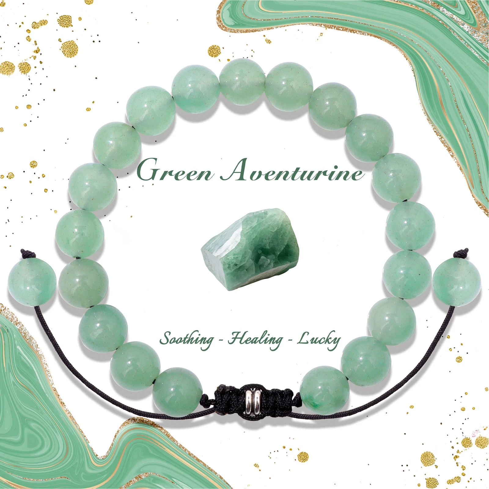 4/6/8mm Natural Black Tourmaline Stone Beads Bracelet Healing Energy Bracelets Adjustable Rope Braided Bracelet with Card Gifts