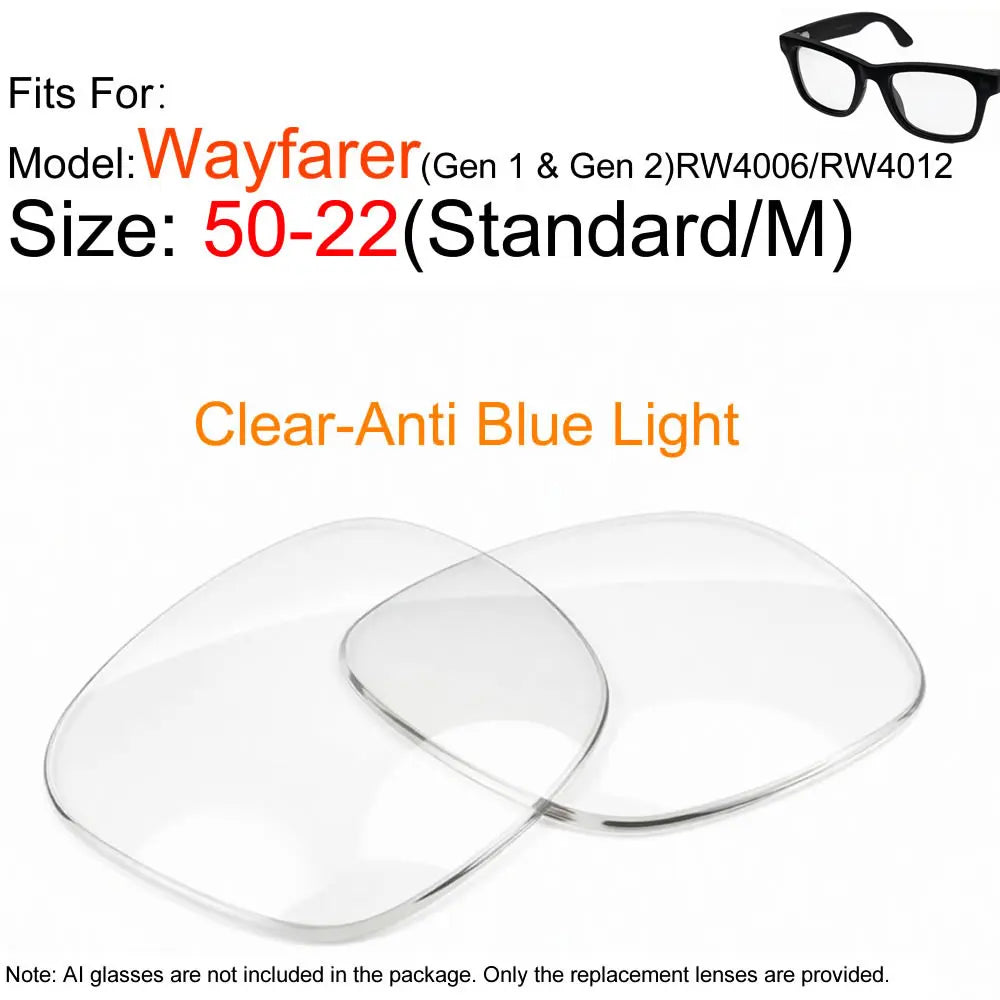 Photochromic for Ray Ban Meta Lens Replacement Transitions RW4006/4008/RW4012 Wayfarer Polarized Replacement Lenses Accessories