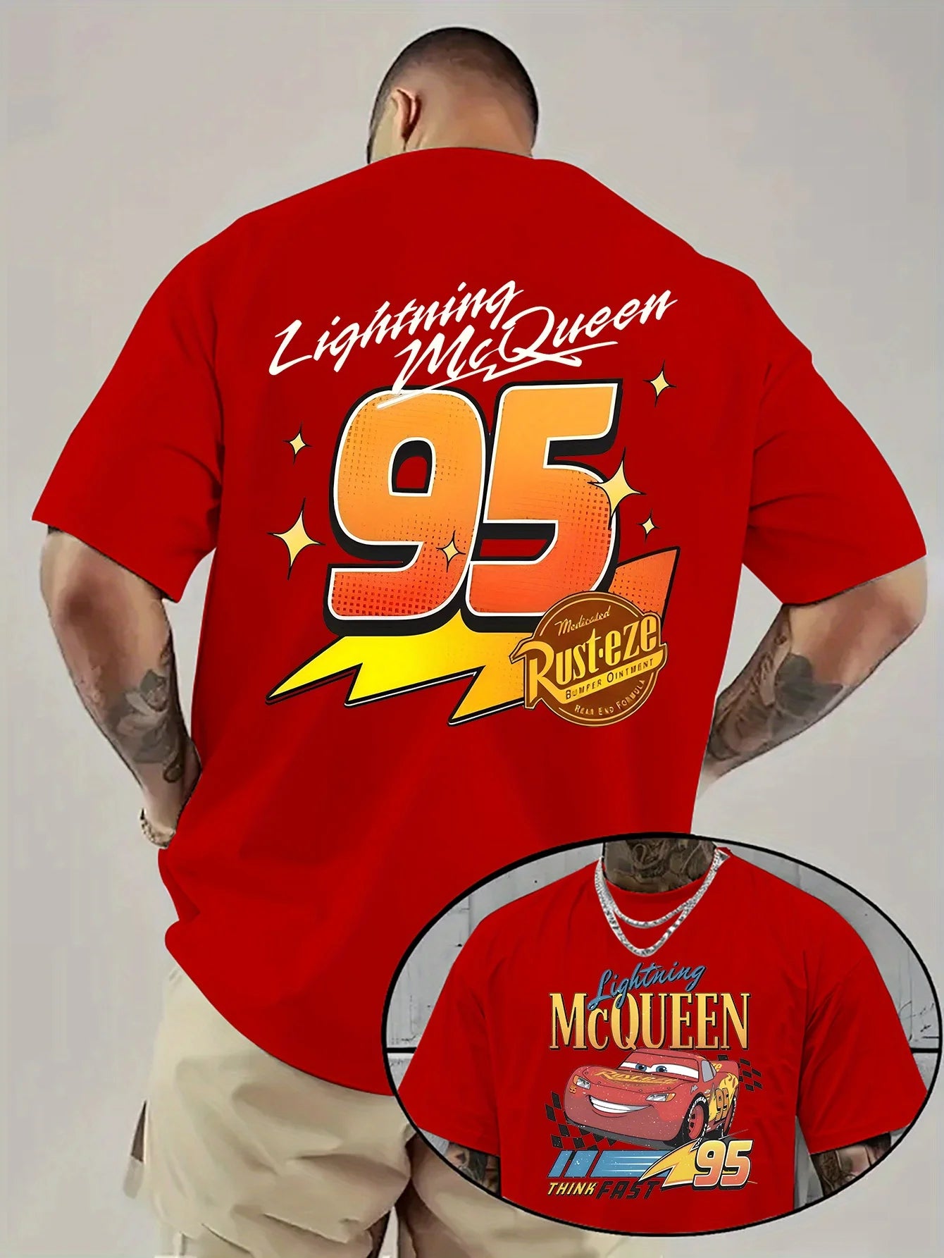 Men's 95 Cars Lightning McQueen T Shirt Women Tee Casual Summer Oversized Short Sleeve Streetwear Quick-dry Loose Top
