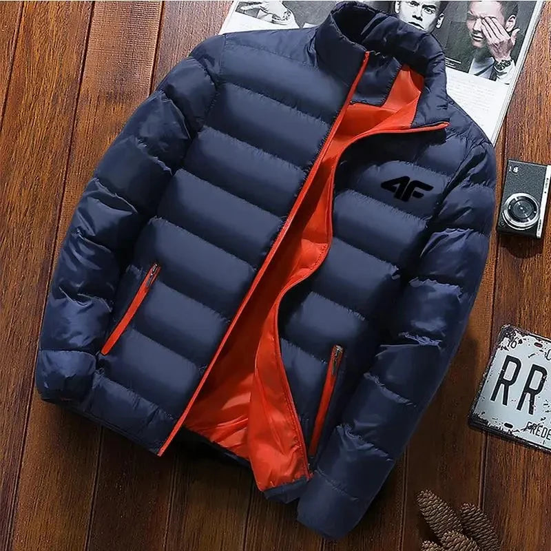 2024 New Cotton Clothing Winter Men's High Quality Casual Fashion Lightweight Warm Business Stand up Collar Warm Coat