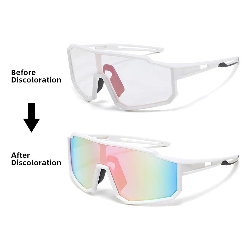 Flexible Ultra-Light Kids Sports Sunglasses TPEE Frame Photochromic UV400 Protection Goggle Cycling Running Outdoor Activities