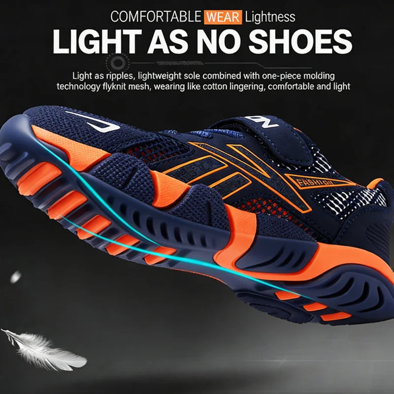 Sport Kids Sneakers for Boys Breathable Mesh Running Tennis Spring Summer Outdoor Anti Skid Athletic Shoes Size 28-39