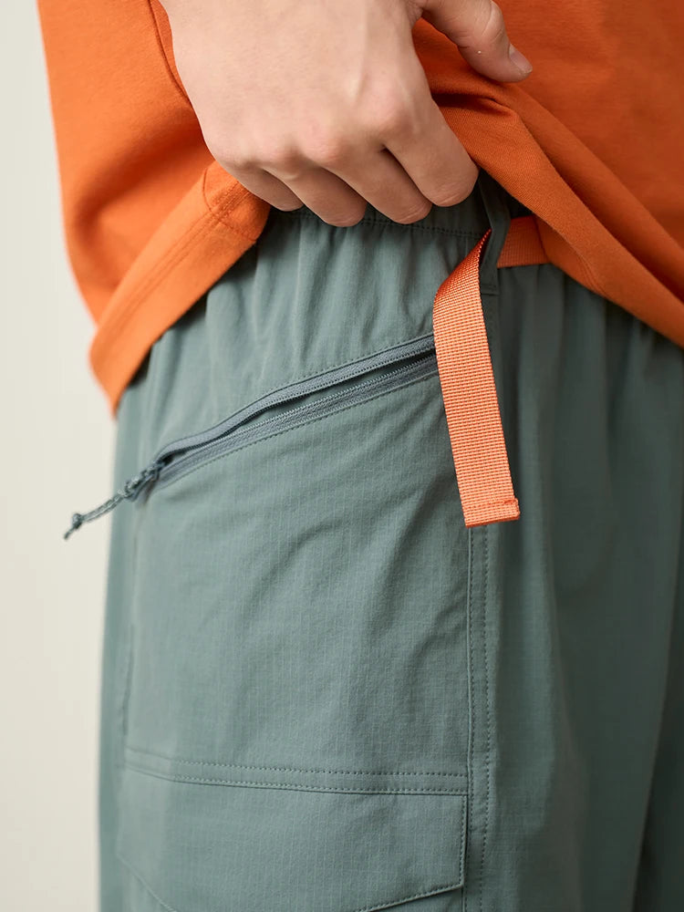 SIMWOOD 2025 Summer New Oversize 145gsm Elastic Quick Dry Fabric Shorts Men Elastic Wait Cargo Outdoor Shorts