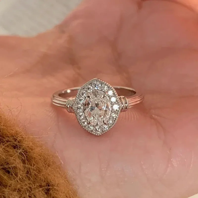 VENTFILLE 925 Sterling Silve Green Crystal Geometry Ring Square Retro Sweet Jewelry Birthday Gift Dropshipping