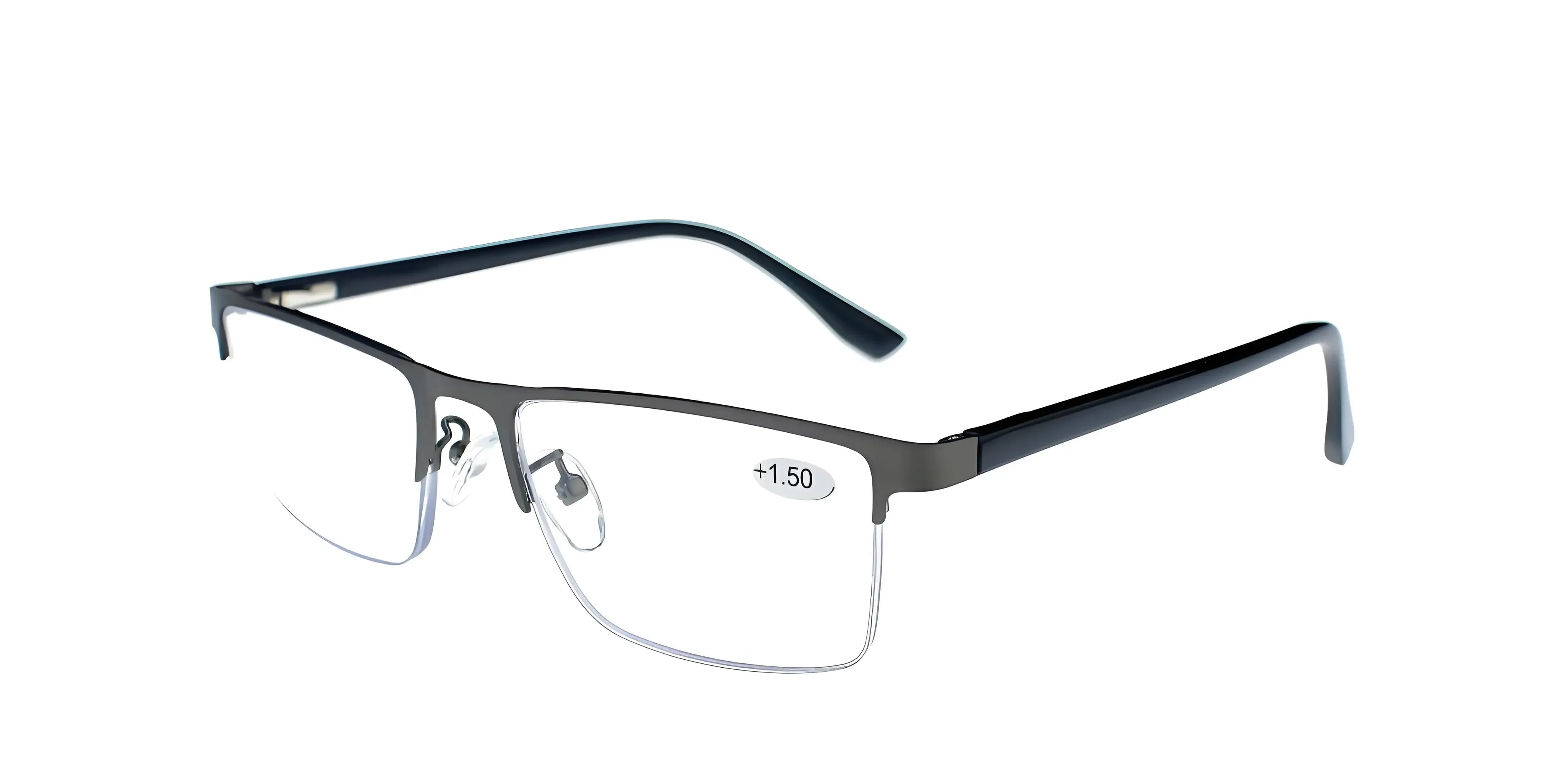 DBYLXMN Semi-Rimless Reading Glasses for office work Metal Frame Anti Blue Light Presbyopia Eyeglasses Business Readers