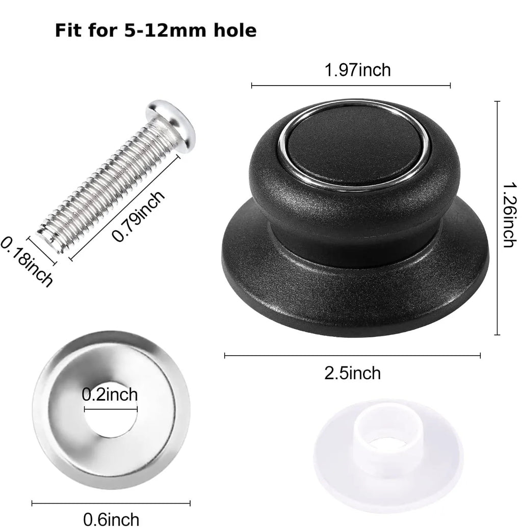 2pcs Replacement Lifting Handle Universal Pot Lid Holding Handle Glass Lib Cover Knob Cap for Kitchen Saucepan Cookware Handgrip