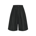 REDDACHiC Unisex Black Baggy Jorts Women Bloomers High Waist Pleated Front Plain Casual Extra-Wide Leg Short Pants Acubi Fashion