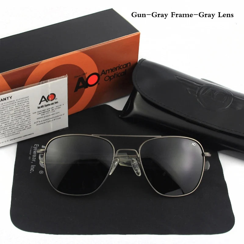Pilot AO Polarized Sunglasses Men Top Quality Sun Glasses For Male American Army Military Lens Oculos