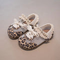 Girls Leopard Print Mesh Shoes Fashion Casual Sneakers Sweet Lace Trim Mesh Sneakers Adjustable Strap Summer Breathable Footwear