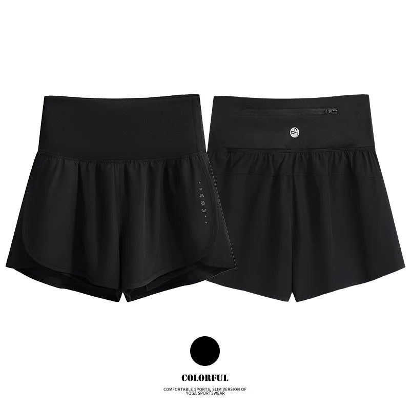 DRUR Women's Cycling Shorts High Waist Quick Drying Yoga Shorts Woman Summer Sports Short Pants With Inner Lining Gym Clothing