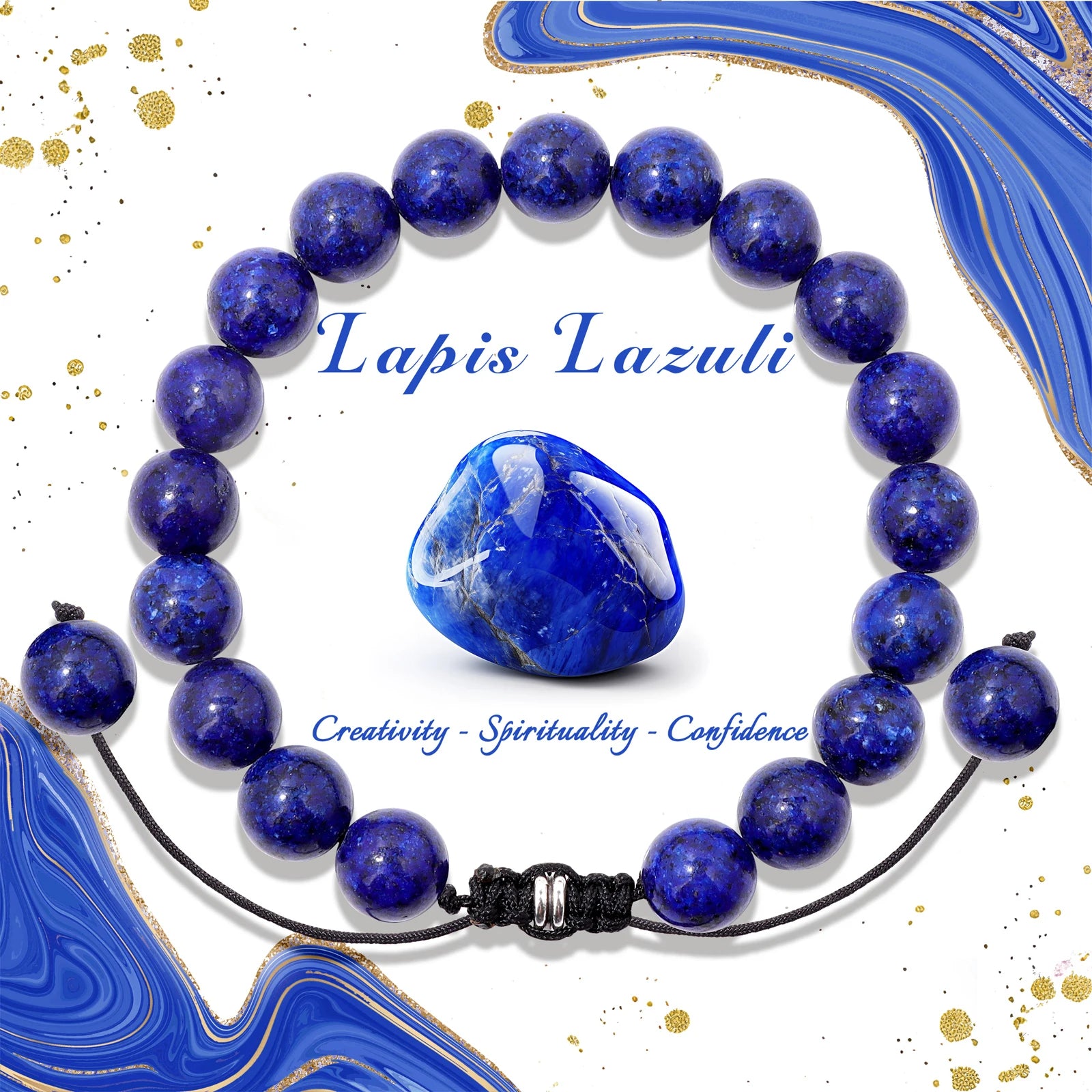 4/6/8mm Natural Black Tourmaline Stone Beads Bracelet Healing Energy Bracelets Adjustable Rope Braided Bracelet with Card Gifts