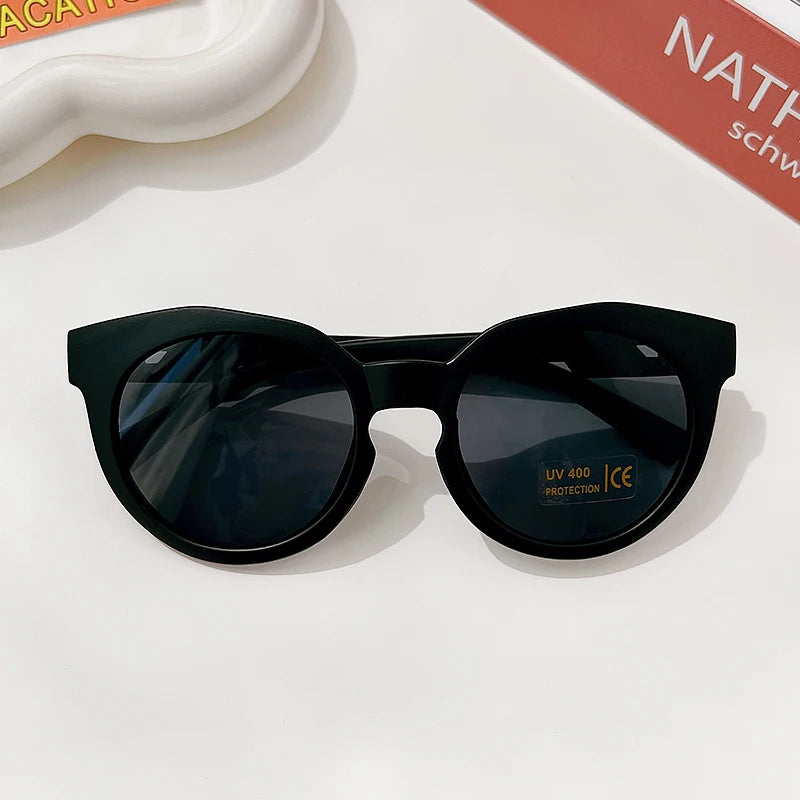 New Children Cute Checker Panel Color Round UV400 Sunglasses Baby Girls Outdoor Sun Protection Sunglasses Kid Sun Glasses