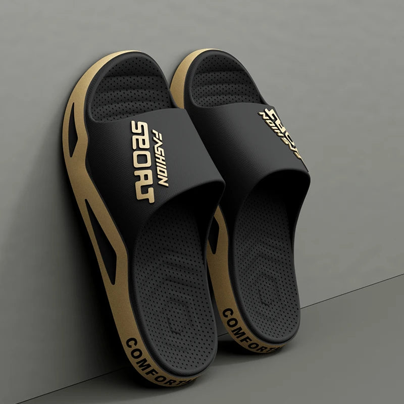 High Quality Men's Summer Fashion Thick Sole Sandals,Viral Beach Pool Slides,Non-Slip Bathroom Slippers,Trendy Male Sports Shoes