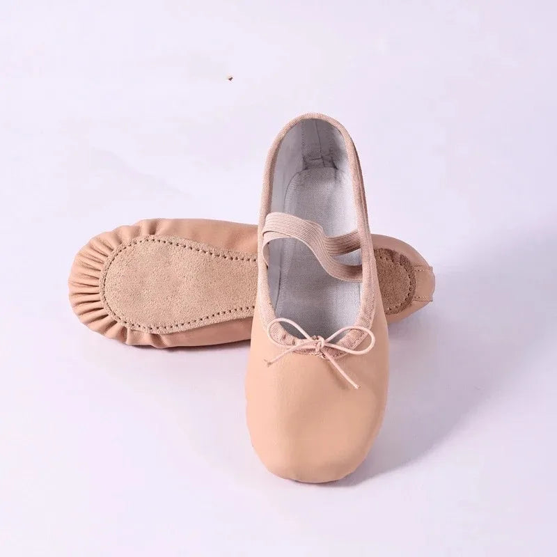 Leather Dance Shoes Soft Sole Ballet Kids Adult Professional Gymnastics Practice Dance Wear Breathable Dance Training Footwear