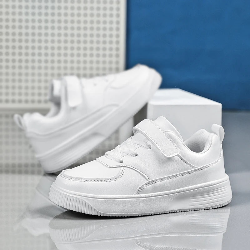 Children's school black spring and autumn children's anti slip sports shoes, waterproof small white shoes for adults, sizes 28-4