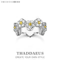 Lovely Daisy Flower Ring Europe Bohemia Fine Jewelry For Women Brand New Solid 925 Sterling Silver Gift
