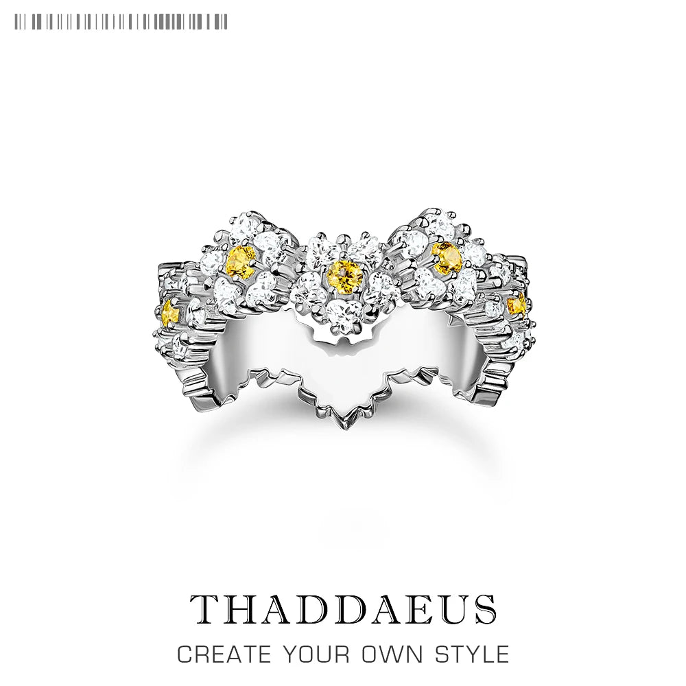 Lovely Daisy Flower Ring Europe Bohemia Fine Jewelry For Women Brand New Solid 925 Sterling Silver Gift