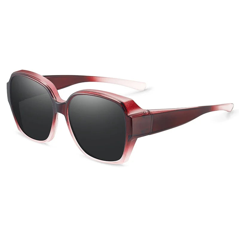 KLASSNUM Trend Driving Polarized Sunglasses For Men Women Fit Over Glasses Wrap Around Sunglasses Square Shades UV400 Goggles
