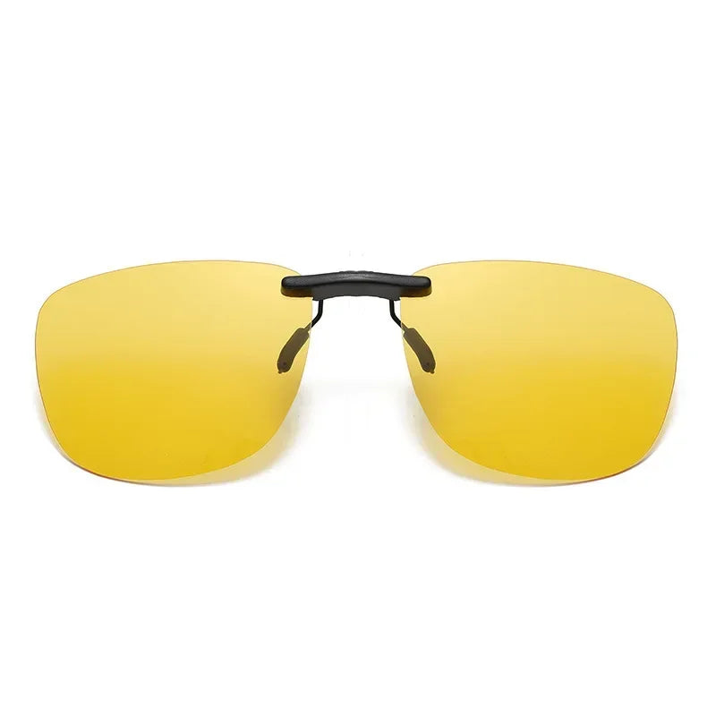 Night Vision Driving Men Goggles Clips UV400 Anti Glare Vintage Glasses Polarized Fishing Square Clip on Sunglasses Men Women