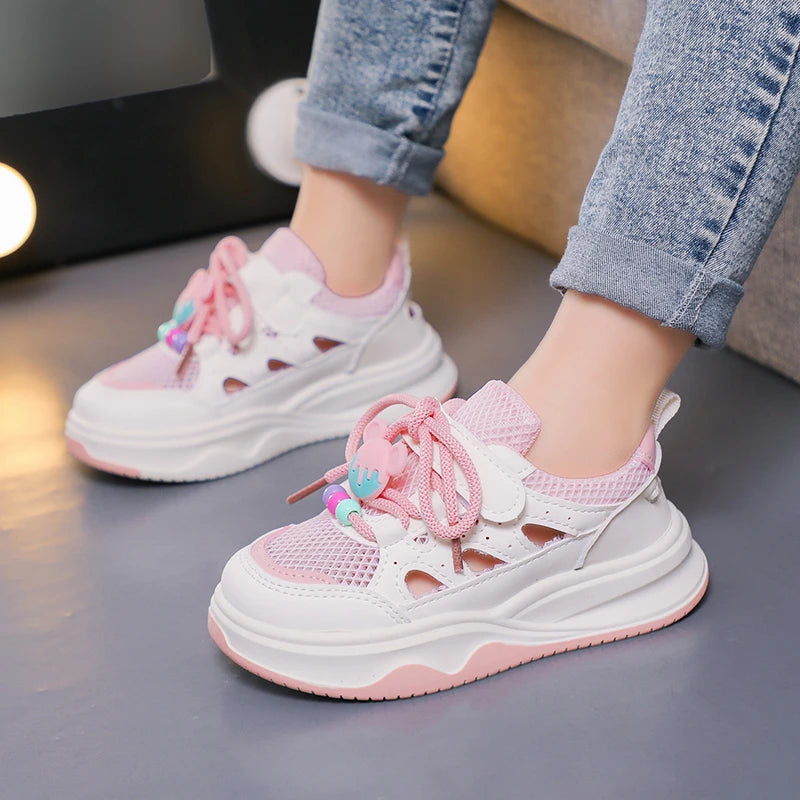 2026 Spring/Summer New Children's Sports Shoes Mesh Breathable Girls' Casual Shoes