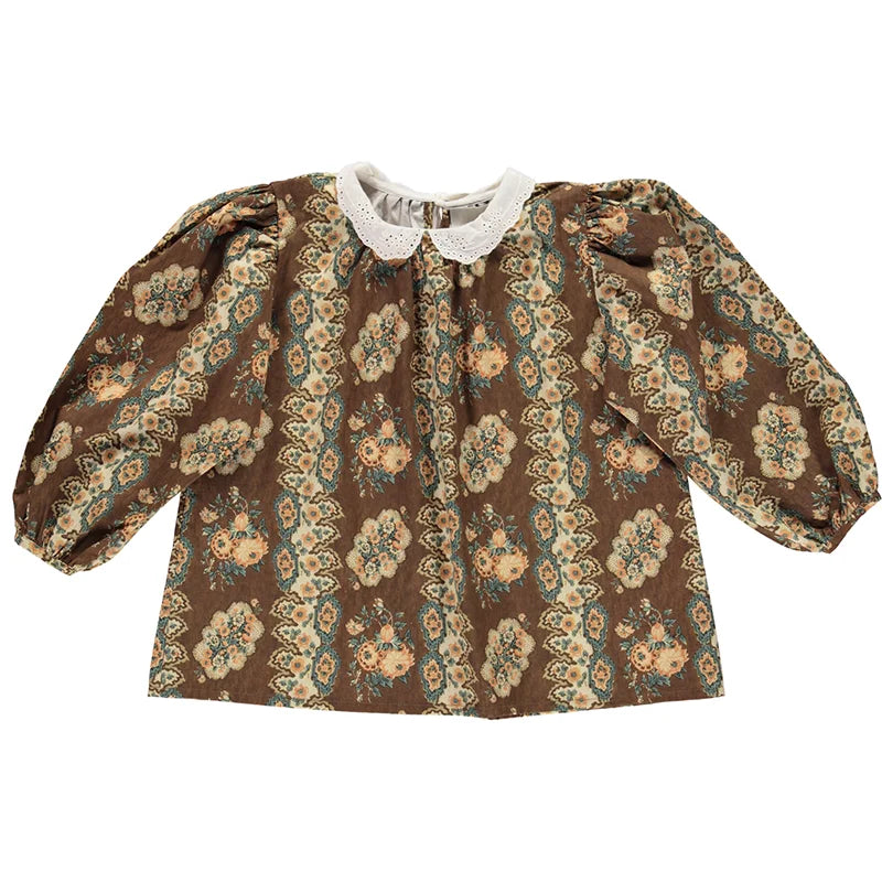 BebeO Baby Girls Long Sleeve Tops Suits Dress Rompers Hats Autumn Summer Retro Pattern Party Dress Kids Clothing Spring Dress