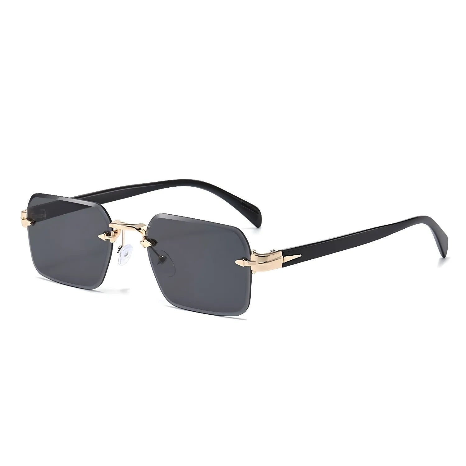 Luxury Rimless Square Sunglasses Men Women Metal Hinge Cut Edge UV400 Retro Elegant Ethnic Fashion Trendy Shades 2239