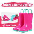 Kidmi Children Rain Boots Girls And Boys Outdoor Non-slip Rubber Rain Shoes Cute Easy Clean Kids Waterproof Boots With Handles
