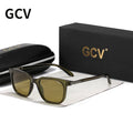 GCV Brand Original Fashion Acetate Polarized Sunglasses Cat Eye Square Frame Fishing Glasses Driving Outdoor Hiking UV400