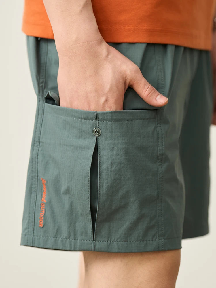 SIMWOOD 2025 Summer New Oversize 145gsm Elastic Quick Dry Fabric Shorts Men Elastic Wait Cargo Outdoor Shorts