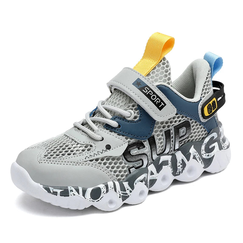 Childrens Sports Shoes Breathable Mesh Rebound Summer Campus Exercise Jogging Shoes New Boys Daily Lightweight Walking Shoes