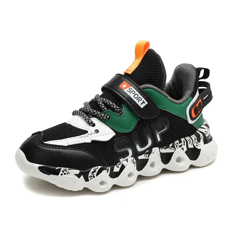 Childrens Sports Shoes Breathable Mesh Rebound Summer Campus Exercise Jogging Shoes New Boys Daily Lightweight Walking Shoes