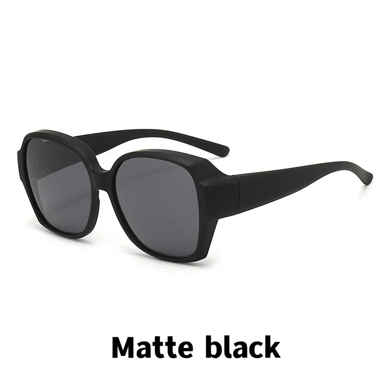 Men Women Vintage Anti-UV Sunglasses Unisex Wear Over Myopia Prescription Eyewear Outdoor Travel Fit Over Sun Glasses for Sports