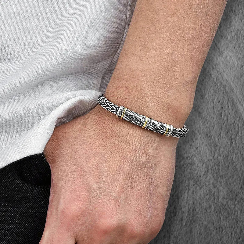 Hand-woven keel men's bracelet retro creative personality high-end niche couple gift