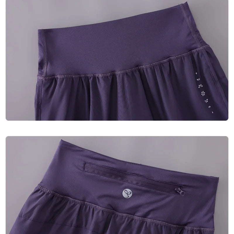 DRUR Women's Cycling Shorts High Waist Quick Drying Yoga Shorts Woman Summer Sports Short Pants With Inner Lining Gym Clothing