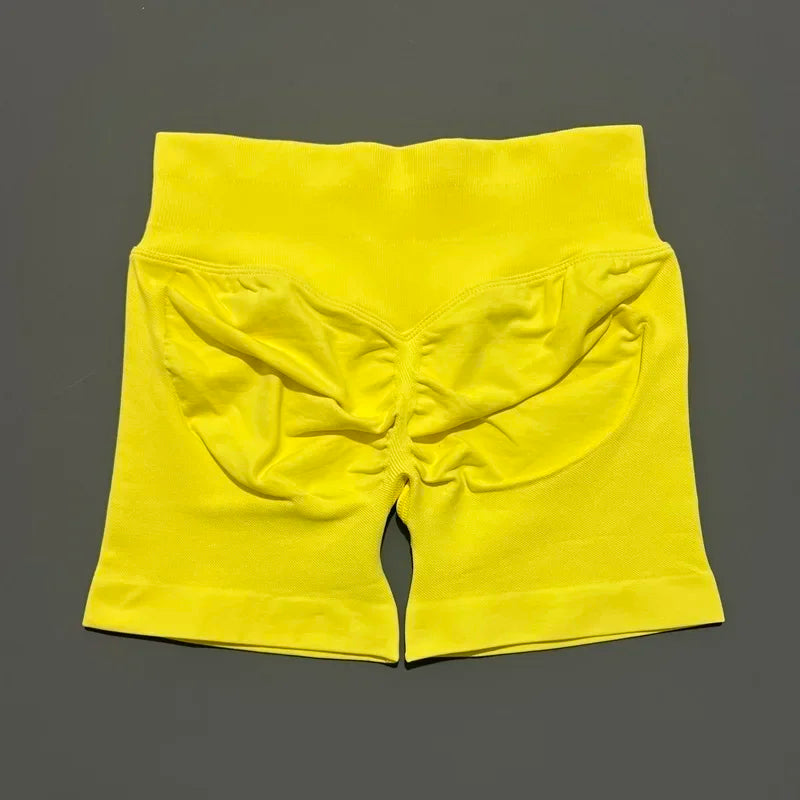 Women Gym Shorts High Waisted Yoga Shorts Fashionable and Sexy Running Fitness Pants Solid Color Yoga Leggings Training Shorts