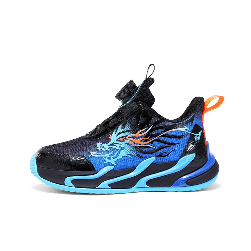 Boys' Breathable Running Shoes 2025 Style Button Design Mesh Soft Bottom Anti-Slip Children's Sport Shoes Comfortable All-Season
