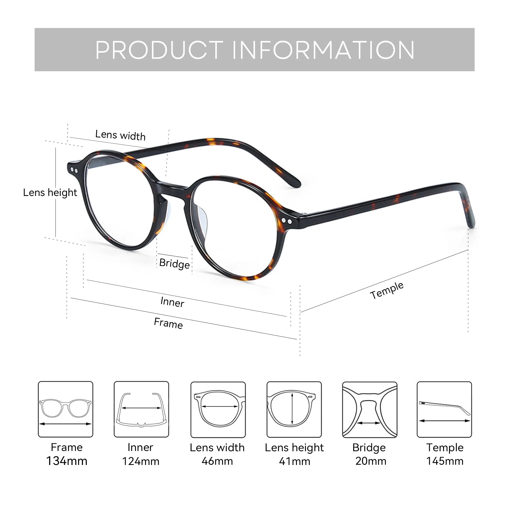 ZENOTTIC(XS Size) Retro Acetate Anti Blue Light Blocking Glasses Round Optical Frame Eyewear Fashio Computer Eyeglasses Unisex