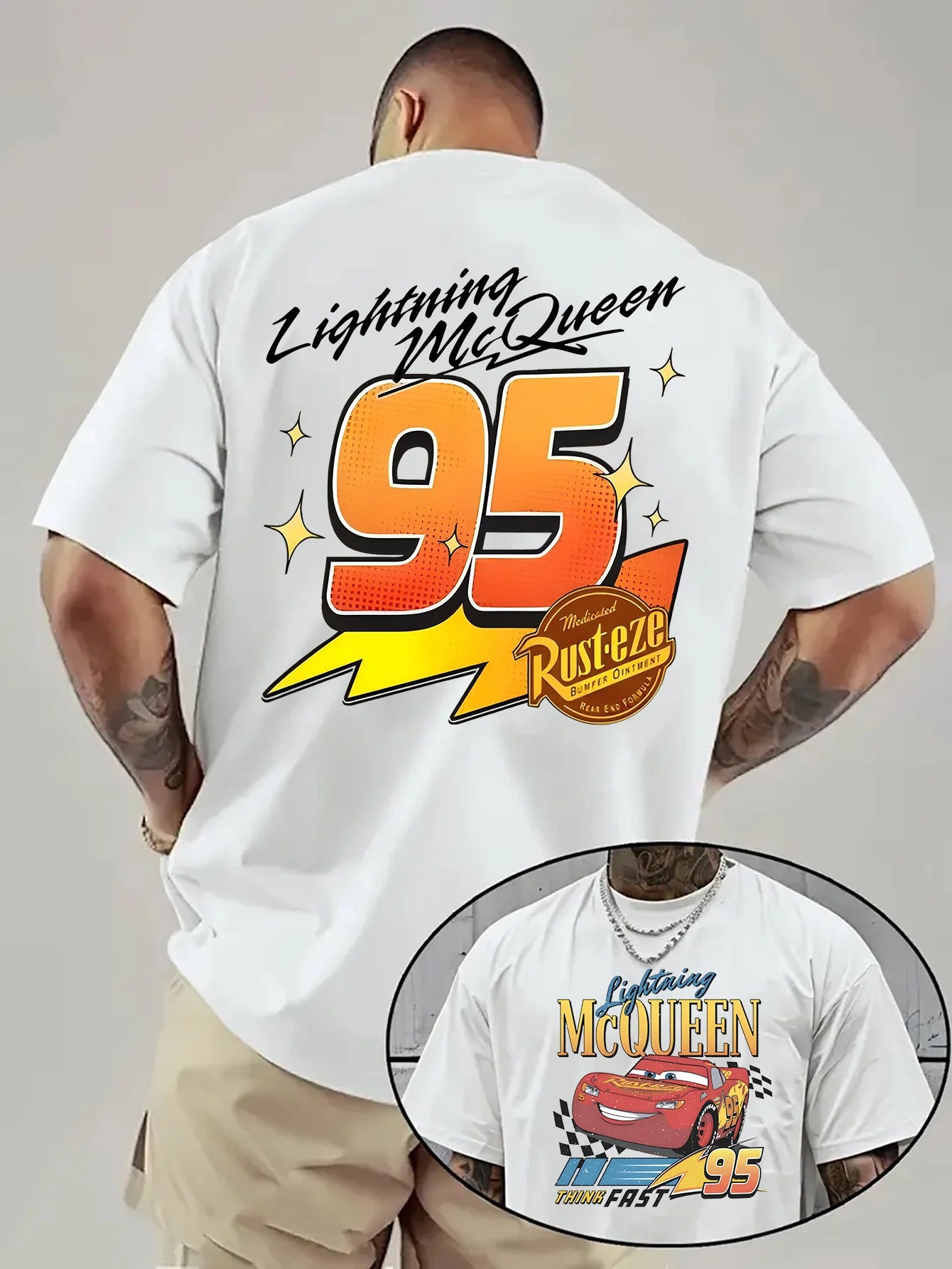 Men's 95 Cars Lightning McQueen T Shirt Women Tee Casual Summer Oversized Short Sleeve Streetwear Quick-dry Loose Top