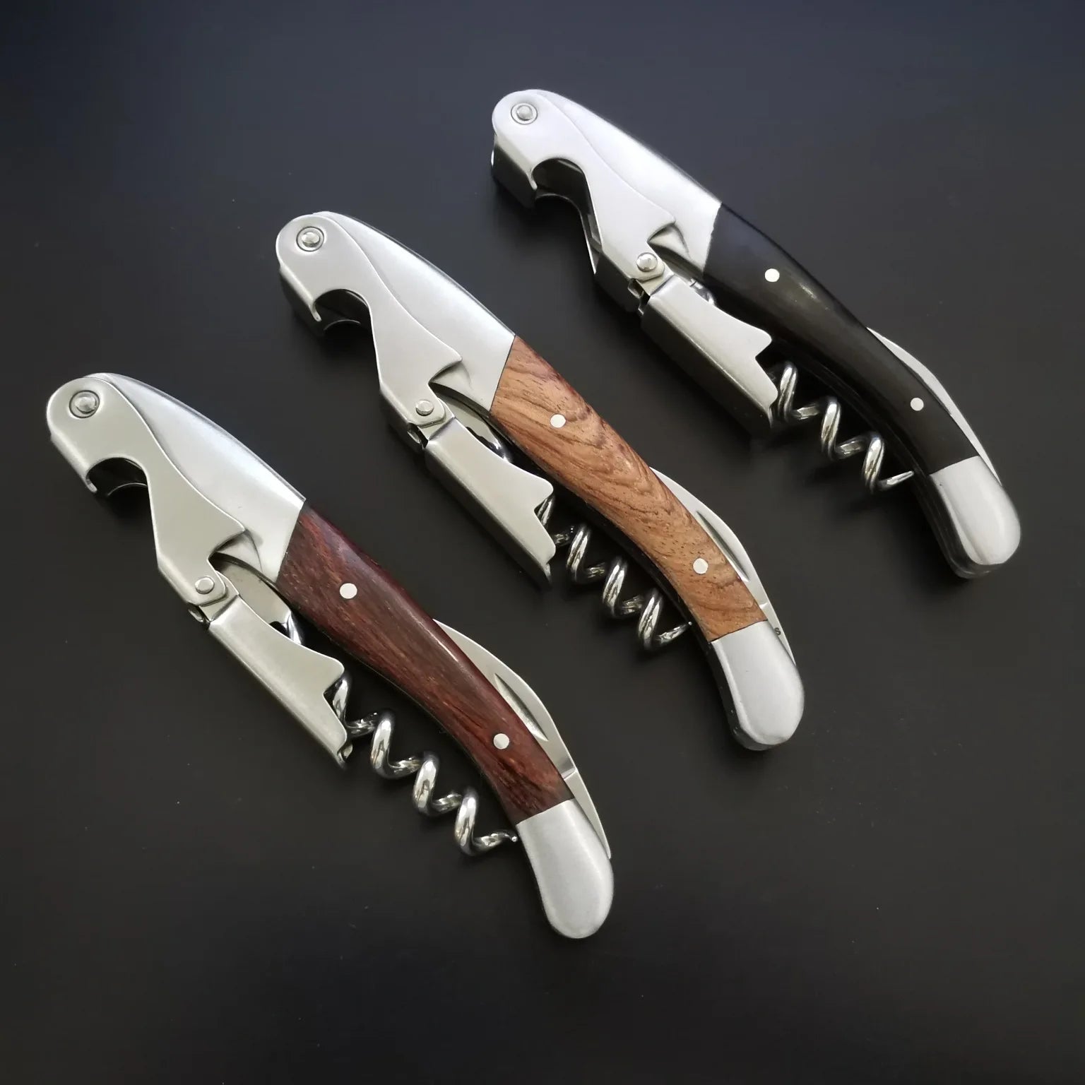 Stainless Steel red Wine Beer Bottle Opener Cork Screw wood Multi function seahorse safe cut Kitchen Bar Tools wholesale