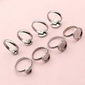 5pcs 6/8/10/12/14mm Inner Size No Fade Stainless Steel Craft Ring Cabochons Blank Base Settings DIY Jewelry Making Accessories