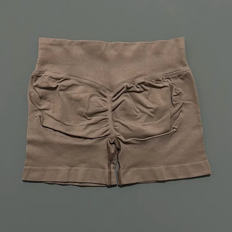Women Gym Shorts High Waisted Yoga Shorts Fashionable and Sexy Running Fitness Pants Solid Color Yoga Leggings Training Shorts