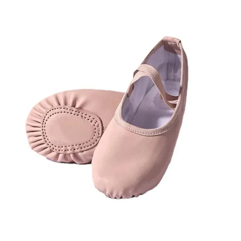 Leather Dance Shoes Soft Sole Ballet Kids Adult Professional Gymnastics Practice Dance Wear Breathable Dance Training Footwear